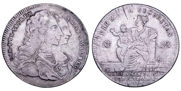 NAPOLI. CARLO DI BORBONE, 1734-1759. Piastra da 120 Grana 1747.