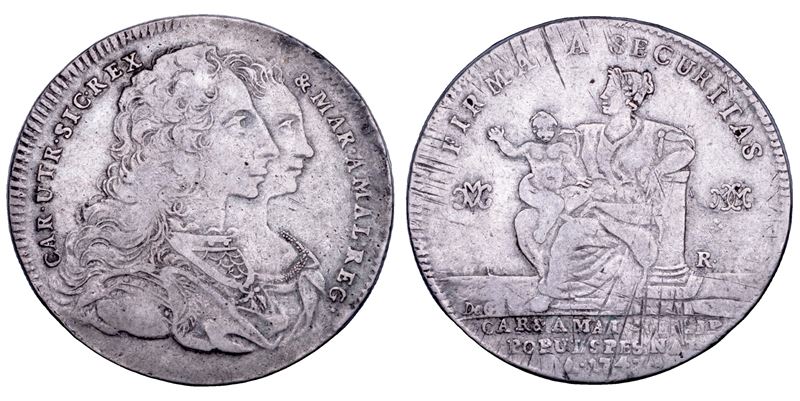 CARLO DI BORBONE, Piastra da 120 Grana (Napoli), 1747