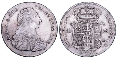 Carlo di Borbone (attribuito), Piastra da 120 Grana, Napoli, 1750