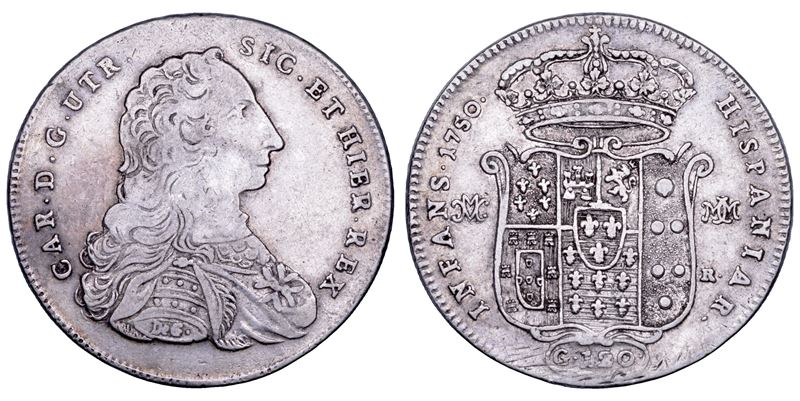 Carlo di Borbone (attrib.), Piastra da 120 Grana, Napoli, 1750