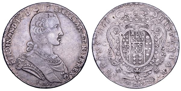 NAPOLI. FERDINANDO IV DI BORBONE, 1759-1799. I PERIODO. Piastra da 120 grana 1766.