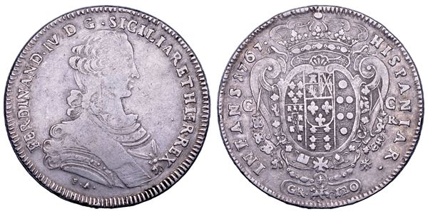 NAPOLI. FERDINANDO IV DI BORBONE, 1759-1799. I PERIODO. Piastra da 120 grana 1767.