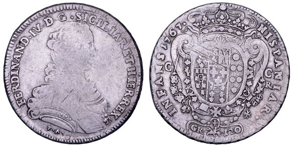 NAPOLI. FERDINANDO IV DI BORBONE, 1759-1799. I PERIODO. Piastra da 120 grana 1767.