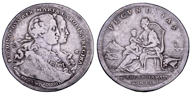 NAPOLI. FERDINANDO IV DI BORBONE, 1759-1799. I PERIODO. Piastra da 120 grana 1772.  - Asta Numismatica - Cambi Casa d'Aste