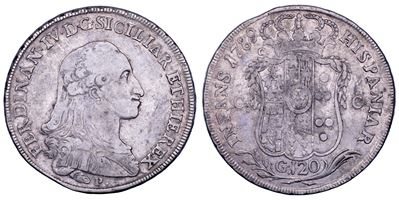 Ferdinando IV di Borbone, Piastra da 120 grana (I periodo), 1789
