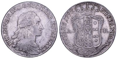 Ferdinando IV di Borbone, Piastra da 120 grana (1792)