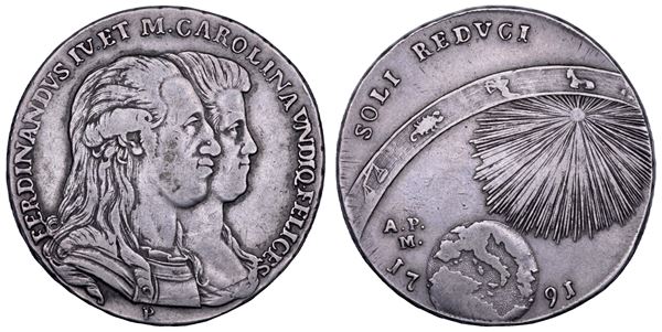 NAPOLI. FERDINANDO IV DI BORBONE, 1759-1799. I PERIODO. Piastra da 120 grana 1791.