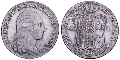 Ferdinando IV di Borbone, Piastra da 120 grana (variante) 1798