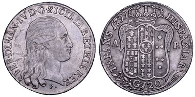 Ferdinando IV di Borbone, Piastra da 120 grana (Napoli), 1799 (II periodo)