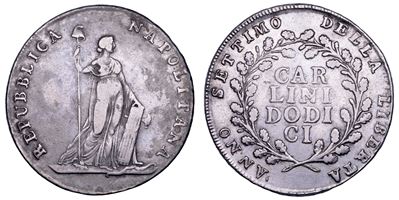 Napoli, Repubblica Napoletana (1799), Piastra da 12 Carlini 1799/A. VII