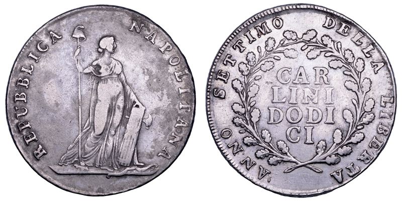 Napoli, Repubblica Napoletana (1799), Piastra da 12 Carlini 1799/A. VII