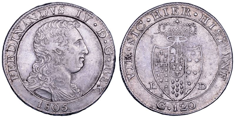 Ferdinando IV di Borbone, Piastra da 120 grana (Napoli), 1805
