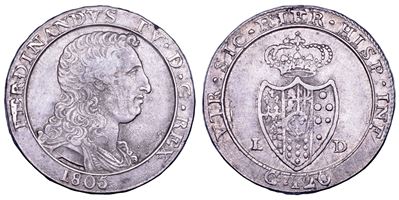 Ferdinando IV di Borbone, Piastra da 120 grana (Napoli), 1805