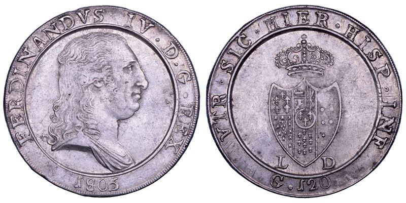 Ferdinando IV di Borbone, Piastra da 120 grana (1805), Napoli