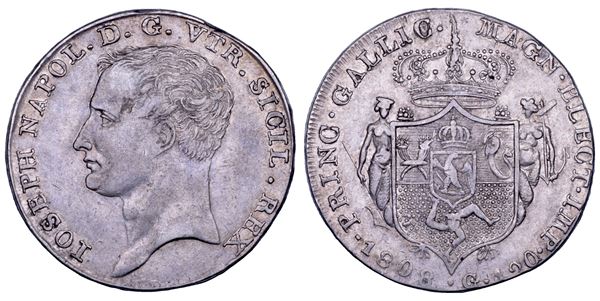 NAPOLI. GIUSEPPE NAPOLEONE, 1806-1808. Piastra da 120 Grana 1808.