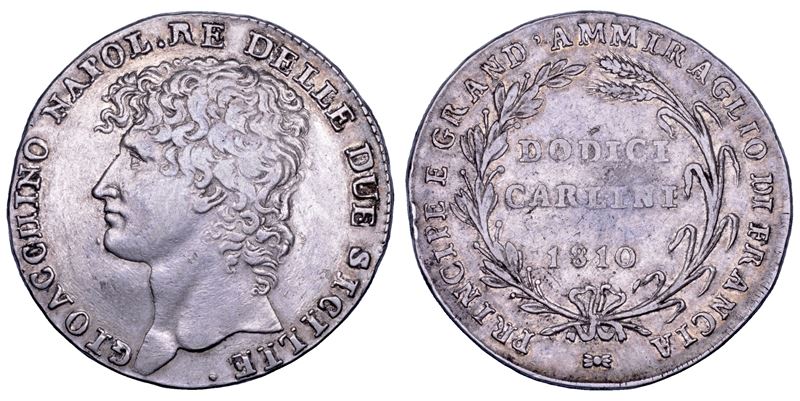 Napoleone (Murat) Gioacchino, Piastra da 12 Carlini, 1810