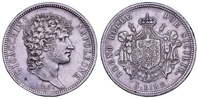 Gioacchino Napoleone (Muraut), 5 Lire 1813, Regno delle Due Sicilie