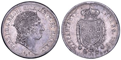 Ferdinando I di Borbone (1816-1825), Napoli, Piastra da 120 grana 1818
