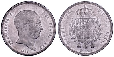Francesco I di Borbone, Piastra da 120 Grana (Napoli), 1825