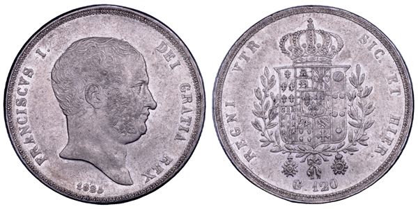 NAPOLI. FRANCESCO I DI BORBONE, 1825-1830. Piastra da 120 Grana 1825.