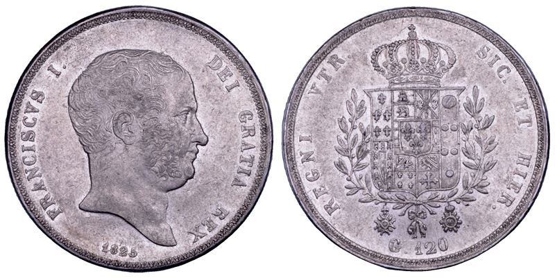 NAPOLI. FRANCESCO I DI BORBONE, 1825-1830. Piastra da 120 Grana 1825.  - Asta Numismatica - Cambi Casa d'Aste