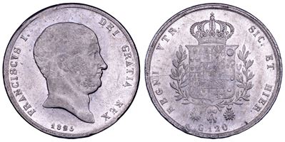 Francesco I di Borbone, Piastra da 120 Grana (Napoli), 1825