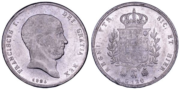 NAPOLI. FRANCESCO I DI BORBONE, 1825-1830. Piastra da 120 Grana 1825.