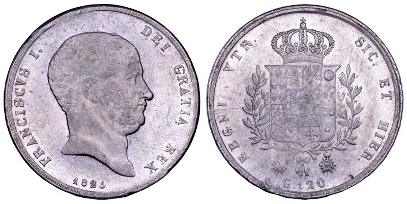 Francesco I di Borbone, Piastra da 120 Grana (Napoli), 1825