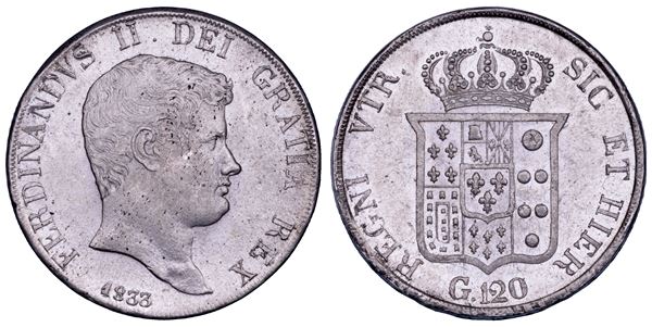 NAPOLI. FERDINANDO II DI BORBONE, 1830-1859. Piastra da 120 Grana 1833.