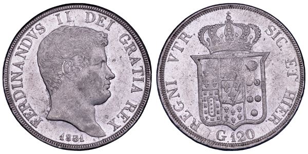 NAPOLI. FERDINANDO II DI BORBONE, 1830-1859. Piastra da 120 Grana 1831.