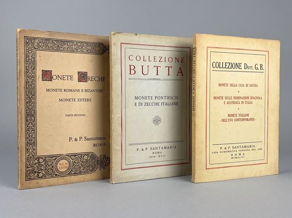 SANTAMARIA P. & P. Lotto di tre cataloghi d’asta.