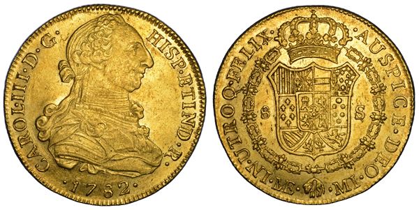 CARLOS III, 1759-1788. PERU'. 8 Escudos 1782. Lima.