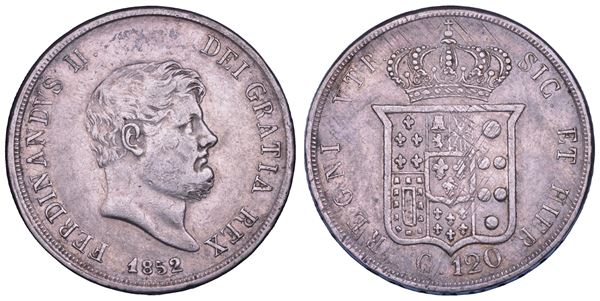 NAPOLI. FERDINANDO II DI BORBONE, 1830-1859. Piastra da 120 grana 1852.