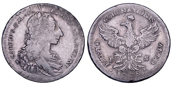 PALERMO. CARLO DI BORBONE, 1734-1759. 12 tarì 1735.