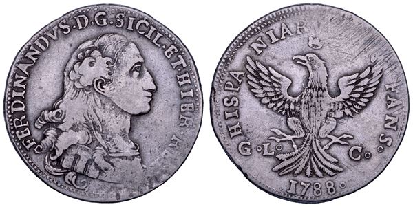 PALERMO. FERDINANDO III DI BORBONE, 1759-1816. 12 tarì 1788.