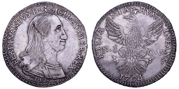 PALERMO. FERDINANDO III DI BORBONE, 1759-1816. 12 tarì 1794.