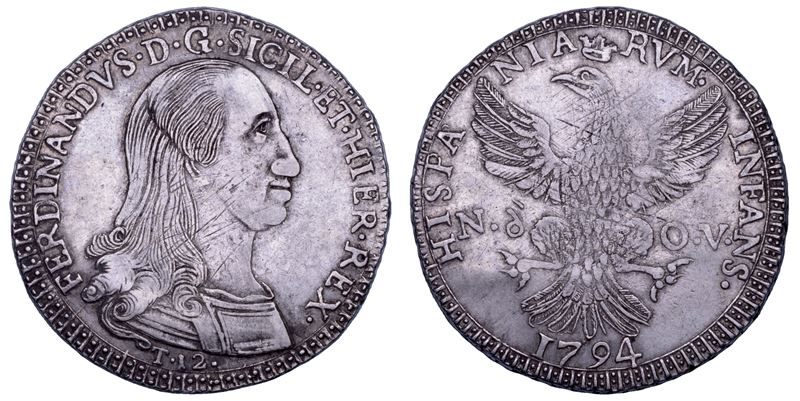PALERMO. FERDINANDO III DI BORBONE, 1759-1816. 12 tarì 1794.  - Auction Numismatics - Cambi Casa d'Aste