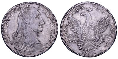 Ferdinando III di Borbone, 12 tarì 1796 (Palermo) — moneta d’argento