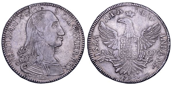 PALERMO. FERDINANDO III DI BORBONE, 1759-1816. 12 tarì 1796.