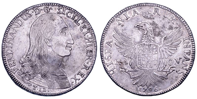 PALERMO. FERDINANDO III DI BORBONE, 1759-1816. 12 tarì 1796.  - Auction Numismatics - Cambi Casa d'Aste