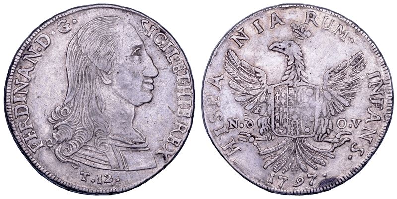 PALERMO. FERDINANDO III DI BORBONE, 1759-1816. 12 tarì 1797.  - Auction Numismatics - Cambi Casa d'Aste