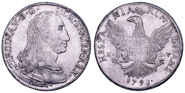 PALERMO. FERDINANDO III DI BORBONE, 1759-1816. 12 tarì 1798.