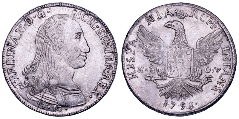 PALERMO. FERDINANDO III DI BORBONE, 1759-1816. 12 tarì 1798.  - Auction Numismatics - Cambi Casa d'Aste