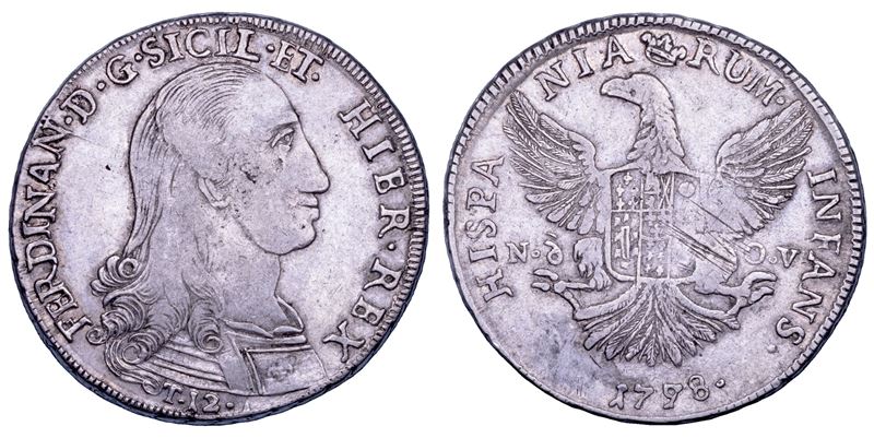 PALERMO. FERDINANDO III DI BORBONE, 1759-1816. 12 tarì 1798.  - Auction Numismatics - Cambi Casa d'Aste