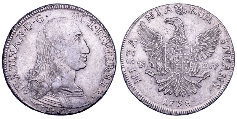 PALERMO. FERDINANDO III DI BORBONE, 1759-1816. 12 tarì 1798.  - Auction Numismatics - Cambi Casa d'Aste