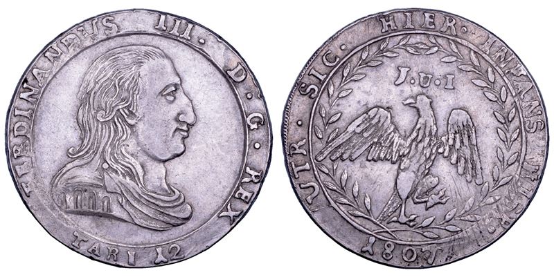 PALERMO. FERDINANDO III DI BORBONE, 1759-1816. 12 tarì 1807.  - Asta Numismatica - Cambi Casa d'Aste