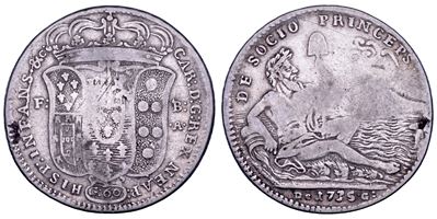 Carlo di Borbone, Mezza piastra da 60 grana, 1735