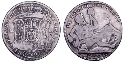Carlo di Borbone, Mezza piastra da 60 grana (Napoli) 1749