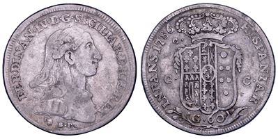 Ferdinando IV di Borbone, Mezza piastra da 60 grana (Napoli), 1786
