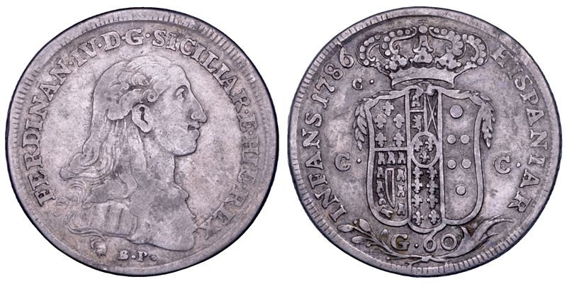 NAPOLI. FERDINANDO IV DI BORBONE, 1759-1799. I PERIODO. Mezza piastra da 60 grana 1786.  - Asta Numismatica - Cambi Casa d'Aste
